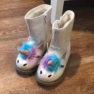 Toddler fur-lined unicorn shimmer boots